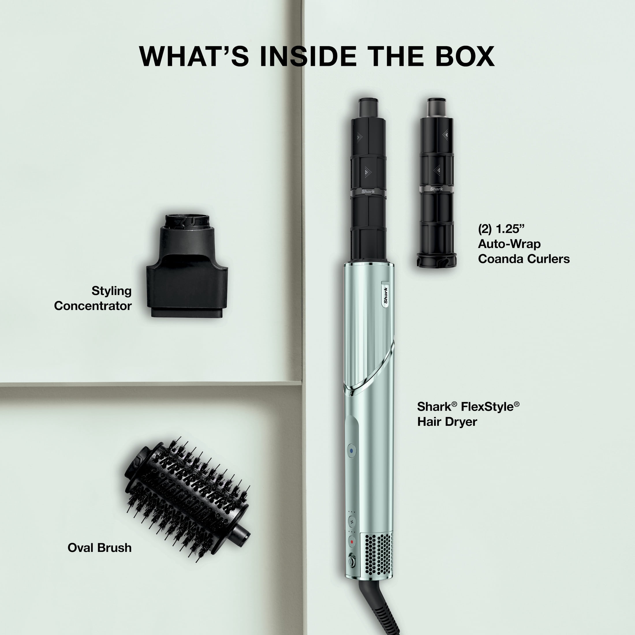 Shark FlexStyle Air Styling & Drying System, Hair Dryer & Multi-Styler, Auto-Wrap Curlers, HD416GN Spearmint