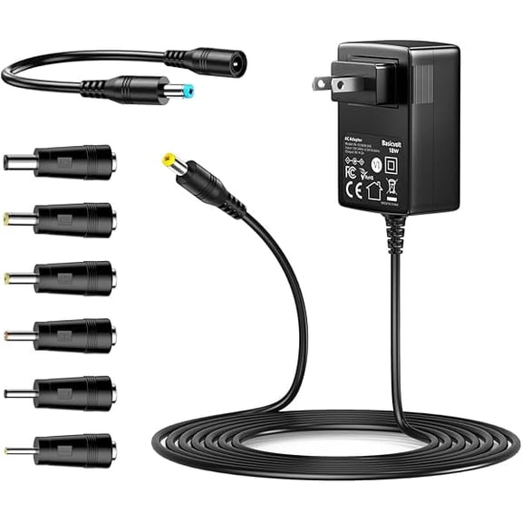 xixishop Universal AC Adapter 9V 2A Power Supply Center Positive DC 9 Volt 1.8A 1.5A 1A 0.8A 0.5A 450mA Power Cord Charger for LED Strip Light CCTV Camera Router Modem Toys DVD Speaker