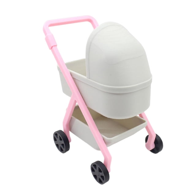 1:12 Miniatura Pequeño Cochecito de Bebé Carrito Modelo Simulación Moderna Mini Bebé Gris