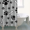 thumbnail image 4 of Paw Prints and Bones Shower Curtain 36"x72" ,Bathroom Decorative Shower Curtains Set with 12 Hooks,Modern Waterproof Washable Shower Curtain, 4 of 6