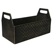 Wald Imports 2351-15 15 in. Black Metal Container with Scale Pattern