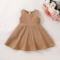 thumbnail image 2 of Odeerbi Infant Girls Summer Cotton Tank Dress Cute Rib Knit A-Line Sun Dress Sweet Solid Color Round Neck Sleeveless Dress Infant Girls Clothes, 2 of 4