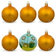 thumbnail image 2 of Set of 6 Santa with Gifts, Snowman, Nutcracker Glass Christmas Ornaments, 2 of 3