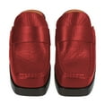 thumbnail image 4 of YDN Women's Retro Platform Slip On Mules Square Toe Low Chunky Heels Clogs Platform Loafers Slippers Shopping Dress Shoes Size 7.5 Red, 4 of 4