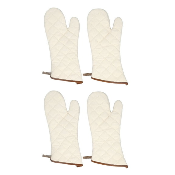 Small Heat Resistant Gloves - Cotton Oven Mitts for Baking, Grilling & Cooking