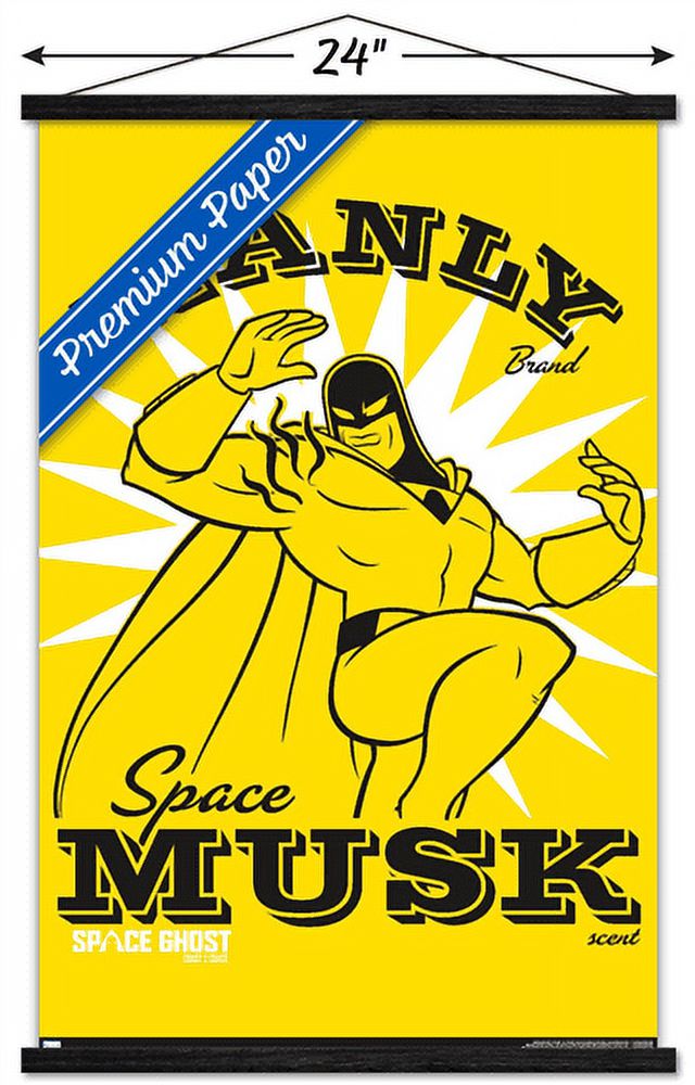 Space Ghost Coast to Coast - Manly Space Musk Wall Poster with Wooden Magnetic Frame, 22.375" x 34"