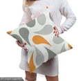 thumbnail image 4 of Ambesonne Geometric Fabric by the Yard Upholstery, Traditional, 3 Yards, Orange Grey White, 4 of 4