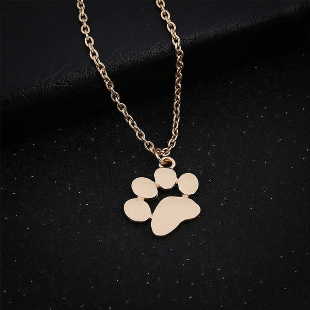Collier Animal Empreinte de Patte de Chat Chien Collier Mignon Femmes Femmes Pendentif Long Mignon Délicat Chaîne Collier