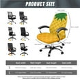 thumbnail image 5 of SCRAWLGOD Pineapple Print Yellow 3 PCS Stretchable Office Chair Cover with Arm Slipcovers Comfy Anti-Slip Gaming Chair Protector Crease Resistant Rotating Chair Covers, L, 5 of 7