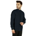 thumbnail image 3 of Bestman Solid Button-Down Shirt For Mens Chinese Collar Front Placket Formal Shirts, 3 of 7