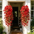 thumbnail image 6 of Artificial Petunia Flowers, 2-Piece UV Protected Plastic Hanging Vines, Outdoor Faux Floral Bush For Porch And Patio, Artificial Petunia Flowers For Home Garden And Wedding Decor(Hot Pink), 6 of 6