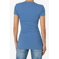 thumbnail image 2 of Women's & Juniors Basic Round Crew Neck Short Sleeve Stretch Cotton Spandex T-Shirts, 2 of 4