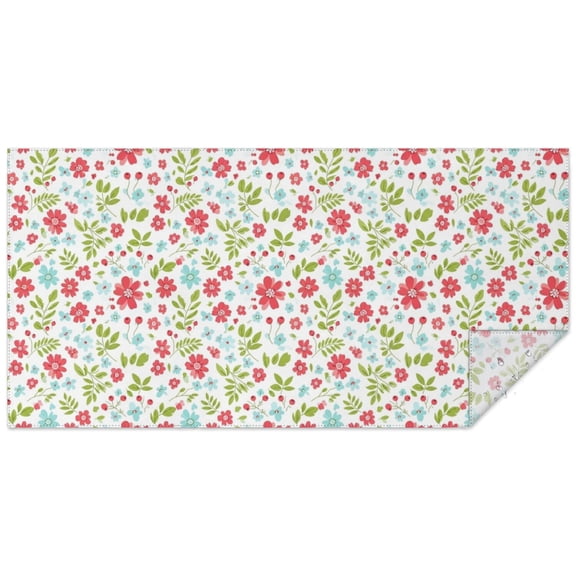 Pioneer Flower Floral Print Pattern Rectangle Tablecloth 60"x120", Waterproof Polyester Table Cloth, Wipeable Spillproof for Dining Camping Indoor Outdoor