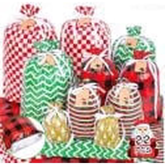 22PCS Christmas Drawstring Gift Bags