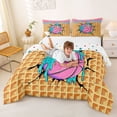 thumbnail image 3 of Erosebridal Basketball Sport Full Size Comforter Sets for Kids Boys Girls, Ice Cream Drip Waffle Bedding Sets, Colorful Polka Dots Reversible, 1 Comforter and 2 Pillowcases, 3 of 6