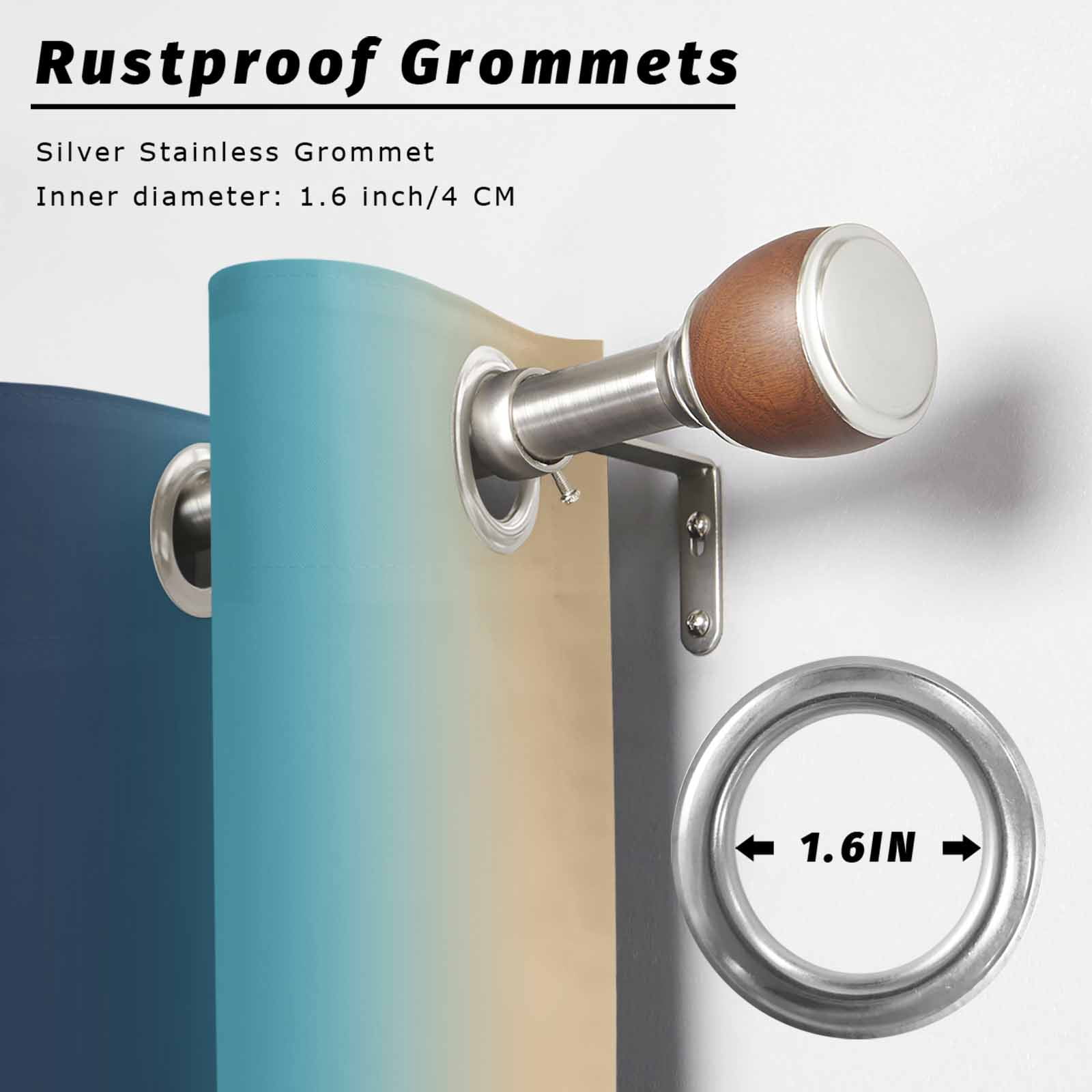 1 Panel Outdoor Curtains for Patio Waterproof 54"x84", Blue Teal Yellow Ombre Weatherproof Privacy Outsides Curtains, Farmhouse Modern Gradient Art Grommet Thermal Drapes for Cabana Porch Pergola