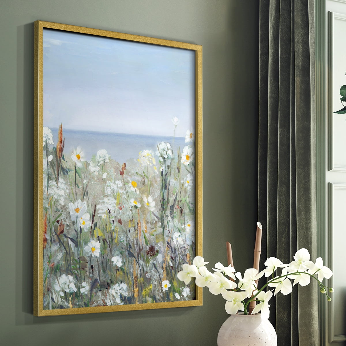 Wild Sea Breeze I Framed Print in Gold Solid Wood 16 x 20 Framed Print