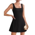 thumbnail image 1 of Vestido de verano ZESICA 2025 sin mangas sin mangas A Line Flare Black XL, 1 of 9