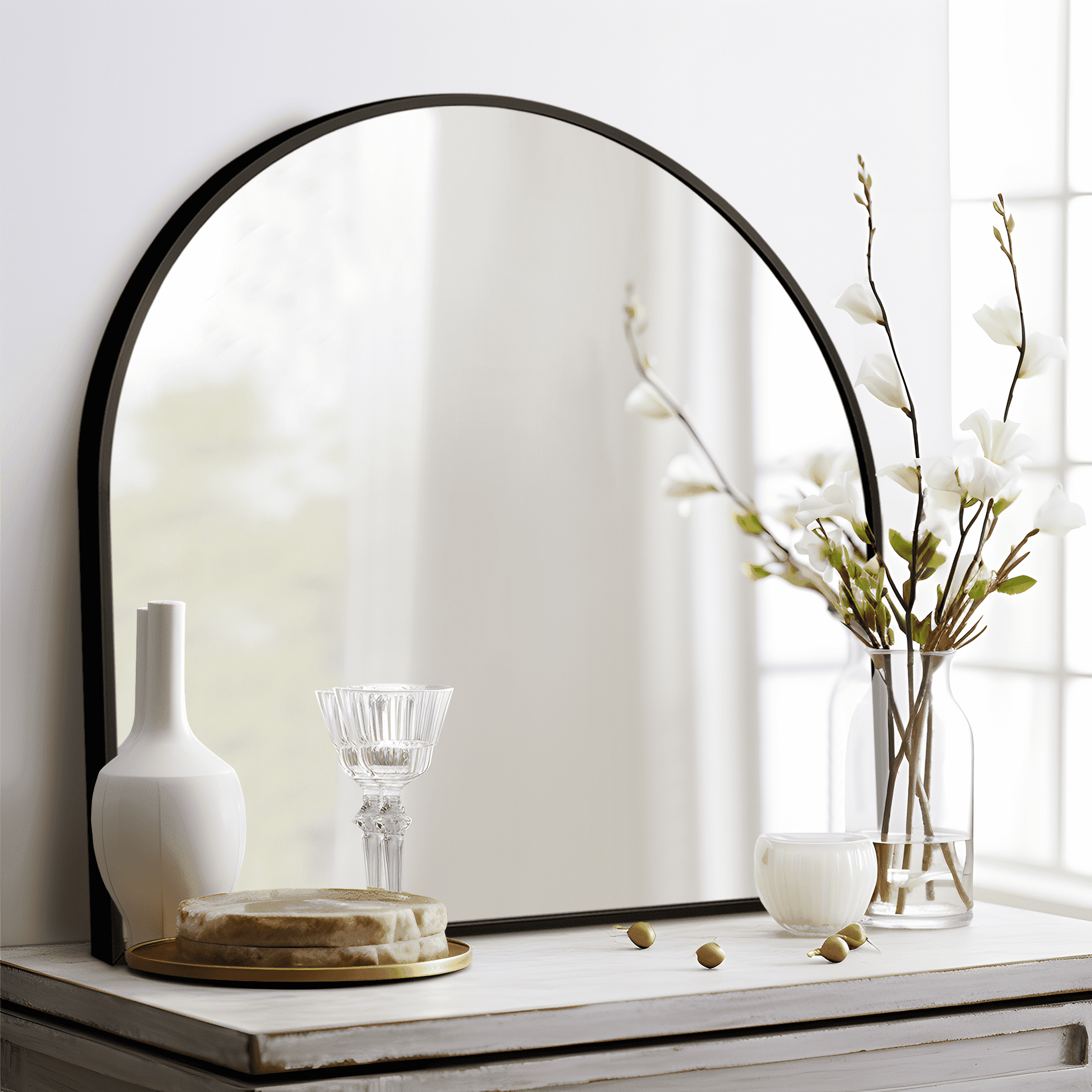 MAYEERTY 30x27 Wall Mounted Vanity Mirror Modern Bathroom Vanity Mirror for Bedroom