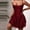 Wine, variant on Naittoop Lingerie for Women Full Slip Under Mini Spaghetti Strap Dress Silk Satin Nightgowns Chemise Nightwear Sleepwears