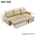 thumbnail image 5 of Sectional Corner Sofa-Bed, SEGMART 82" x 60" x 35" Contemporary Soft Upholstery Sofa Beds with Chaise with Pull-Out Reversible Storage Chaise and Solid Frame for Living Room, 250lbs, Beige, S8308, 5 of 8