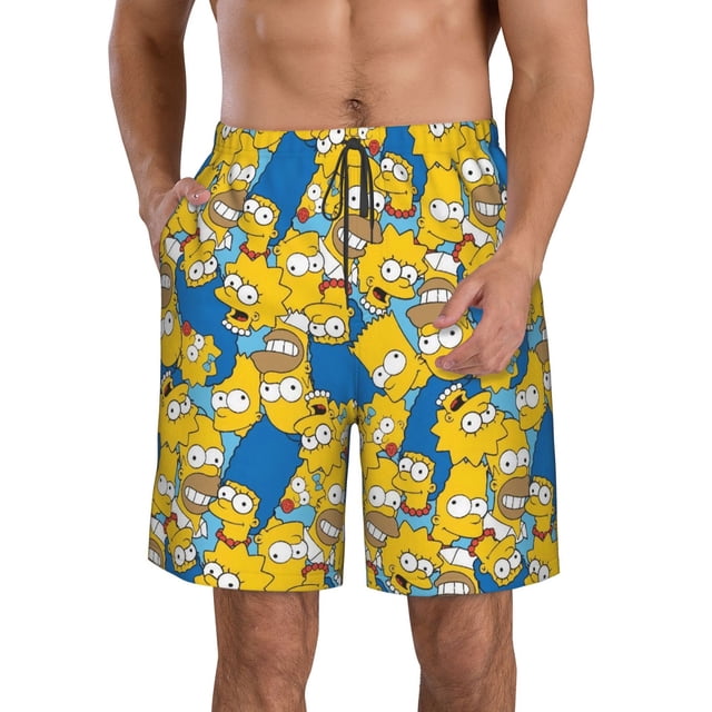 Men's The Simpons (1) Quick Dry Summer Swim Trunks Board Shorts Beach Bathing Suit Large