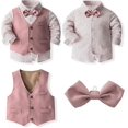 thumbnail image 2 of Lycody Boys' 4-Piece Formal Suit Set Dress Shirt Vest Pants and Tie Wedding Birthday Party Suit, 2 of 5