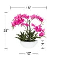 thumbnail image 6 of Dahlia Studios Potted Silk Faux Artificial Flowers Realistic Pink Orchid in Ceramic Pot for Home Decoration Living Room 28" High, 6 of 6