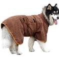 thumbnail image 4 of Albornoz para Perros de Secado Rápido, Toalla Ultraabsorbente, Suave, Gruasa, Marrón, De Baño para Perros Súper Absorbente Conderido Rápido, 4 of 7