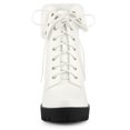 thumbnail image 4 of Unique Bargains Bottines à Plateforme à Talon Épais à Lacets Pliables pour Femmes, 4 of 7