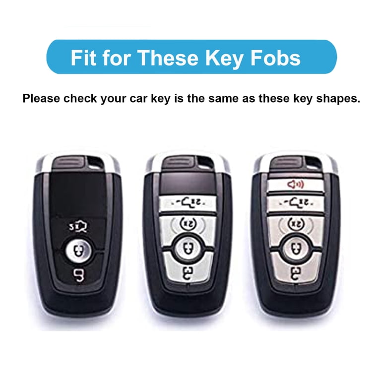 Autophone Ford Key Fob Cover - Soft TPU Protective Case With Leather Keychain For Mustang, F150, Explorer & More
