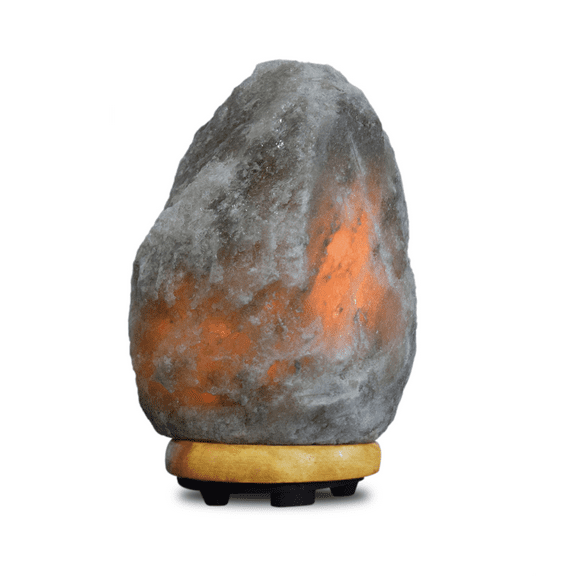 Himalayan Glow Large Natural Gray Salt lamp, 2 light bulbs