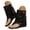 Black, variant on Dakaela Womens Mid Calf Boots Flat Roman Gladiator Sandals Leather Low Wedge Heel Fold Over Summer Slide Flip Flops for Casual Walking (Black,6.5)