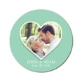 thumbnail image 1 of Darling Souvenir Round 45 Pcs Heart Custom Photo Labels Save The Date Stickers Personalized Bride Groom Names And Date Envelope Seals - Mint, 1 of 4