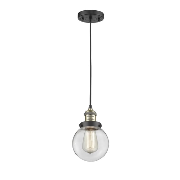 Innovations 1-LT LED Beacon 6" Mini Pendant - Black Antique Brass - 201C-BAB-G202-6-LED