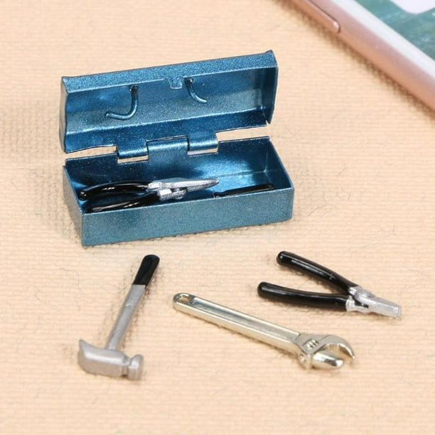 Redcolourful 6pcs/Set Mini Hammer Wrench Repair Tools Box For 1:10 Simulation Rc Crawler Car D90 Scx10 90046 Blue A