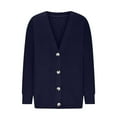 thumbnail image 5 of jjayotai Womens Oversized Cardigan Sweater, Fall Winter Outfits Clothes Fashion V Neck Knit Button Front Casual Trendy Tops Blue XS, 5 of 6