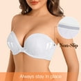 thumbnail image 3 of Yandw Strapless Deep V Plunge Push Up Underwire Add 2 cups Convertible Bra with Clear Straps, 3 of 5