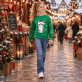 thumbnail image 5 of Lanbubble Girls Christmas Sweatshirt, Sequin Sleeve Crewneck Pullover, Sparkly Holiday Graphic Long Sleeve Top, Sizes 6-12Y, 5 of 6
