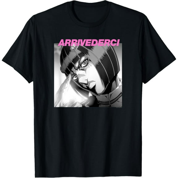 JoJo's Bizarre Adventure Part 5 Bruno Bucciarati Arrivederci T-Shirt Short Sleeve Crew Neck Soft Fitted Tees T-Shirt