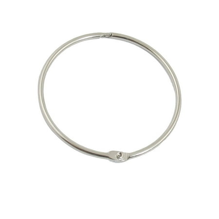 - Silver Tone Round Shaped Split Style Metal Key Ring Keychain 2 pcs