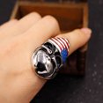 thumbnail image 4 of Anillo de cabeza de calavera Sunnimix Punk de bandera estadounidense, 4 of 8
