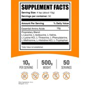 BulkSupplements EAA Powder - Dietary Supplement, Essential Amino Acids Powder, Unflavored, 500g (1.1 lbs)