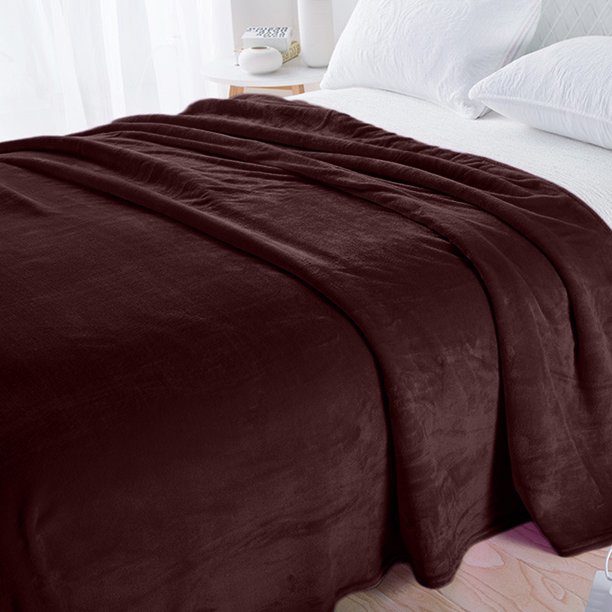 Manta de felpa suave de color sólido de coral de cara, manta de felpa de aire acondicionado de doble tamaño de sábana, manta de felpa de color sólido de aire acondicionado de 100X150CM de color café