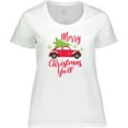 thumbnail image 3 of Inktastic Merry Christmas Ya'll with Red Car and Tree Women's Plus Size T-Shirt, 3 of 5
