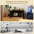thumbnail image 6 of 31.5" x 19.3" x 19.7" Farmhouse Design Decorative Litter Box Enclosed, Engineered Wood Cat Litter Box Furniture Hidden, Hidden Litterbox Enclosed for Living Room, Bedroom, Brown, 6 of 7