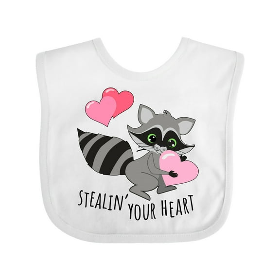 Inktastic Stealin' Your Heart Cute Raccoon Boys or Girls Baby Bib