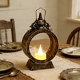 thumbnail image 3 of Vintage Clock-Style LED Lantern, Battery Operated Flameless Candle Light with Handle for Tabletop, Patio & Wedding Decor, 3 of 7
