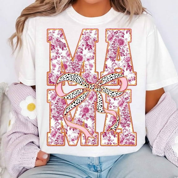 Mama Chinoiserie Coquette T-Shirt, Mama Coquette Bow T-Shirt, Retro Mama T-Shirt, Floral Mama T-Shirt