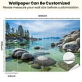 thumbnail image 3 of Peel and Stick Wallpaper Canvas Lake Tahoe beach Modern Art Wall Mural Decor Self Adhesive and Removable 100in x 144in, 3 of 7